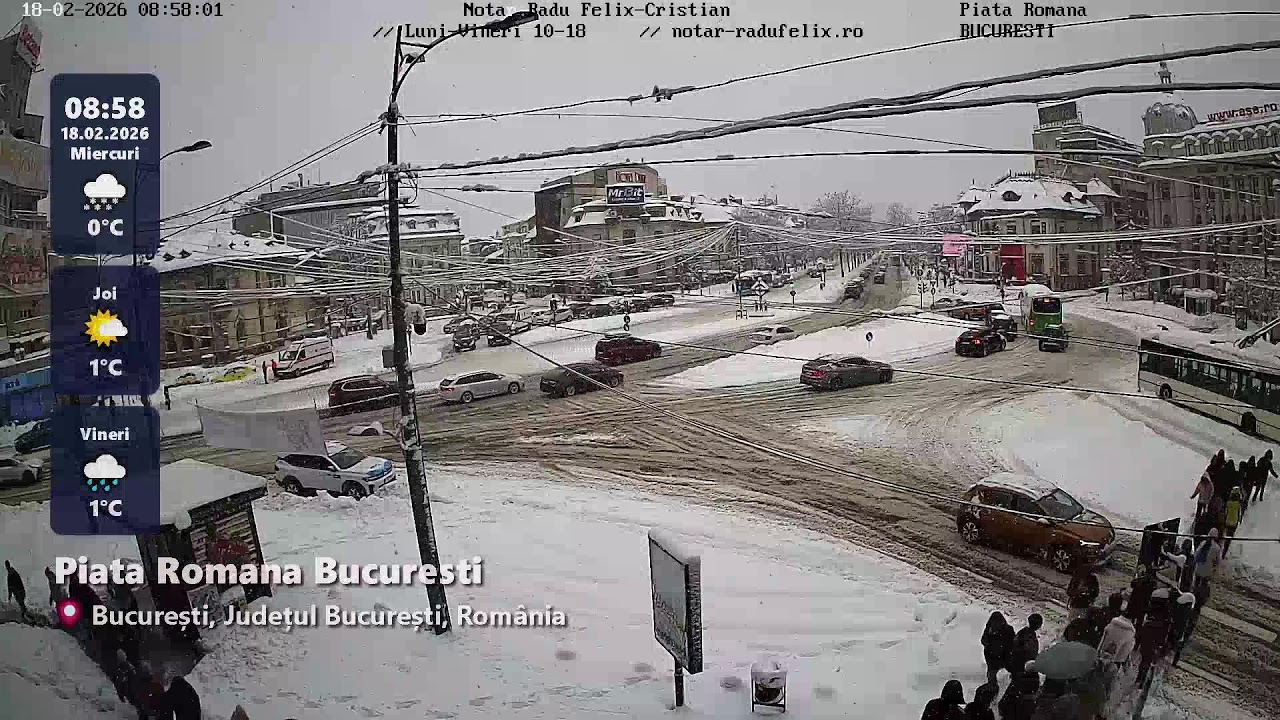 Webcam Bucuresti Piata Romana 18.02.2026